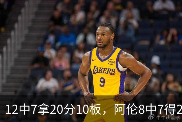 12中7拿20分10板，阿伦8中7得21分8板，骑士双塔齐发力